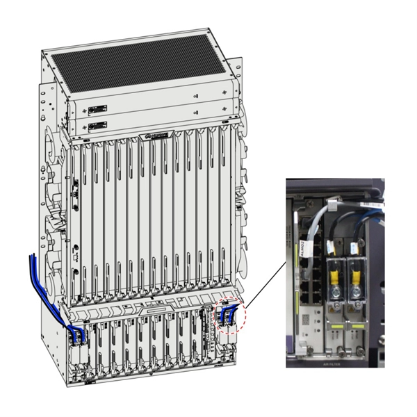 What type of wire is the main power line in the distribution box 